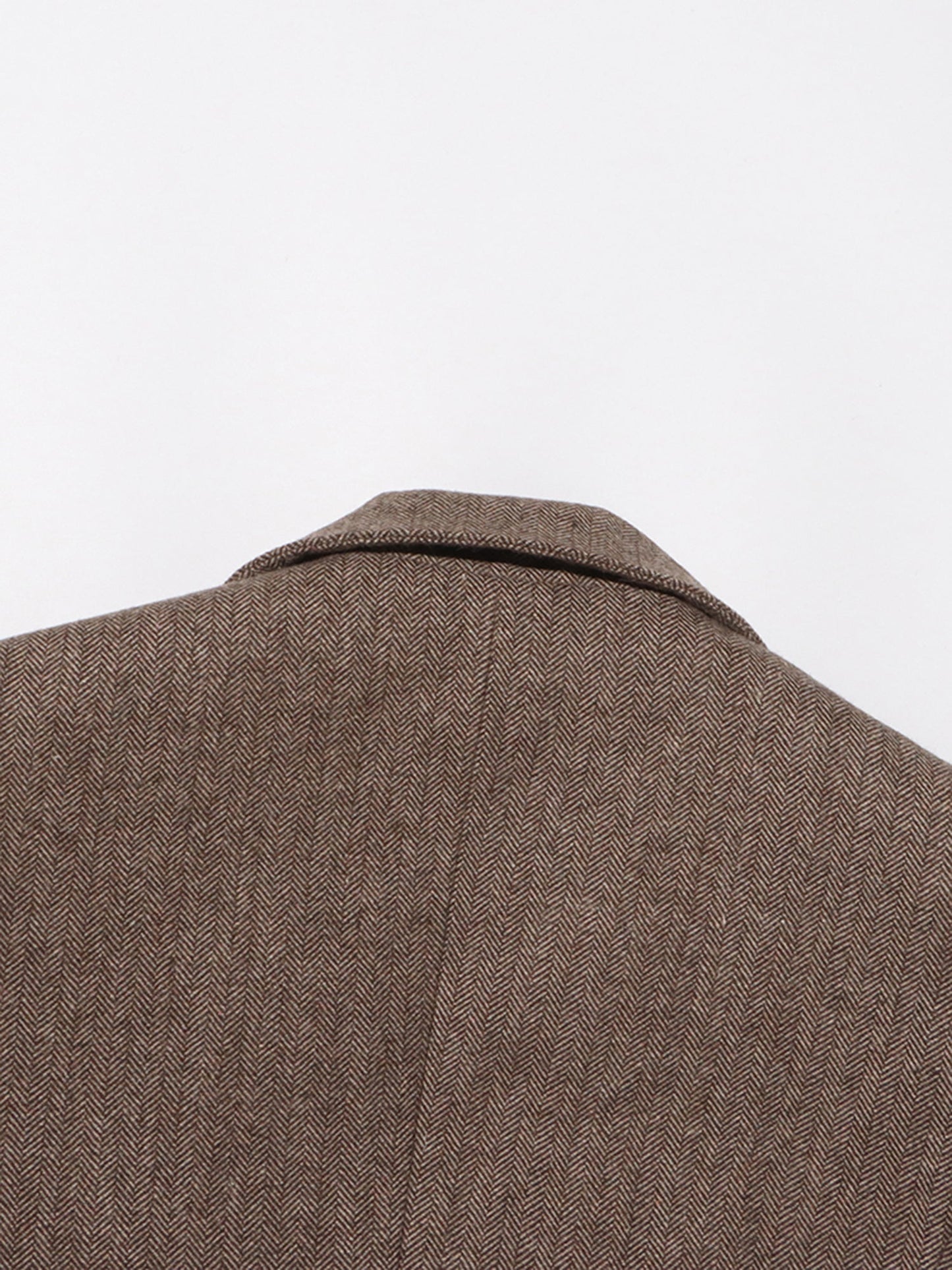 Coffee Blazer with Oversized Floral Shoulder Detail - SISPELL