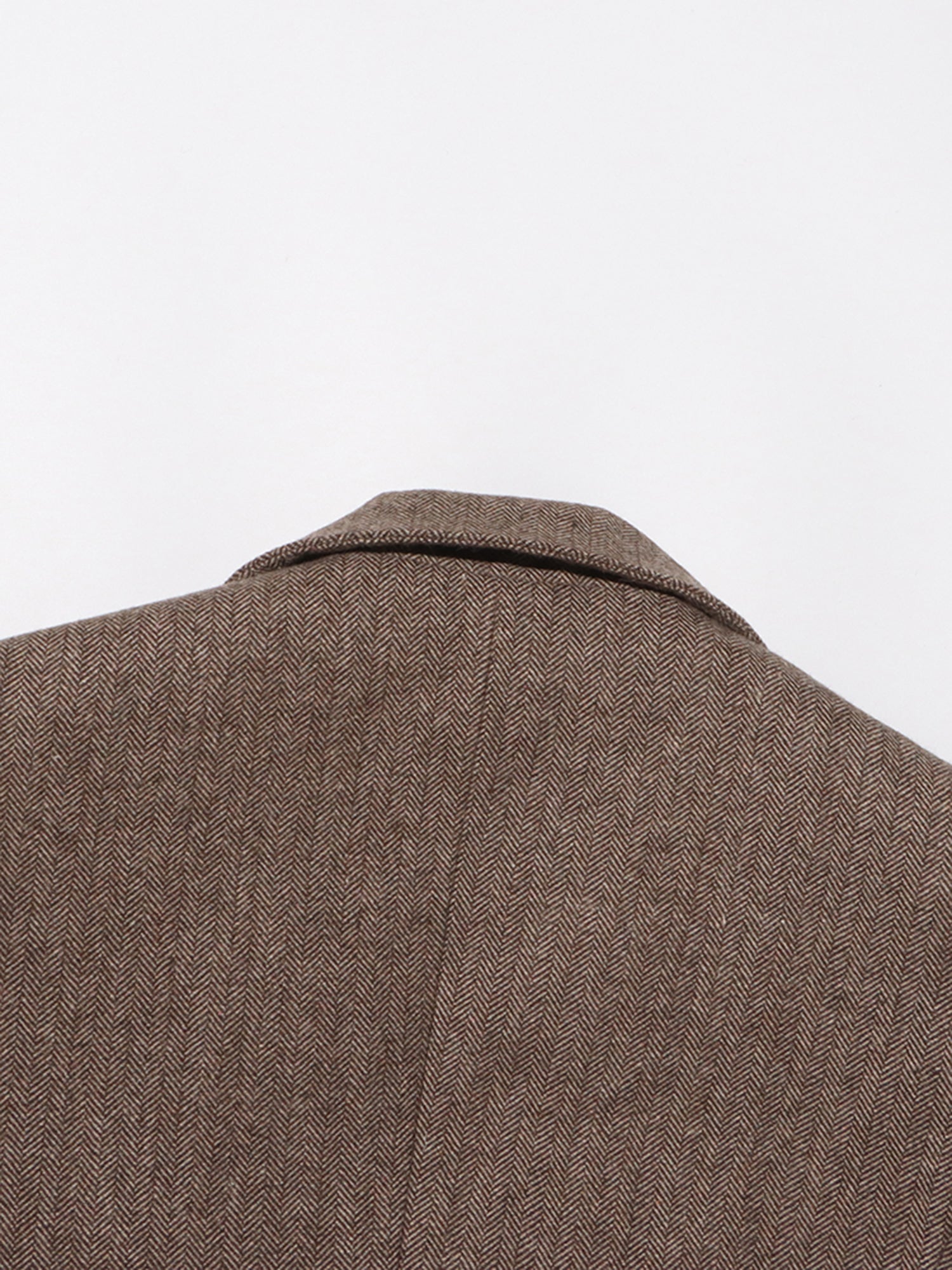 Coffee Blazer with Oversized Floral Shoulder Detail - SISPELL