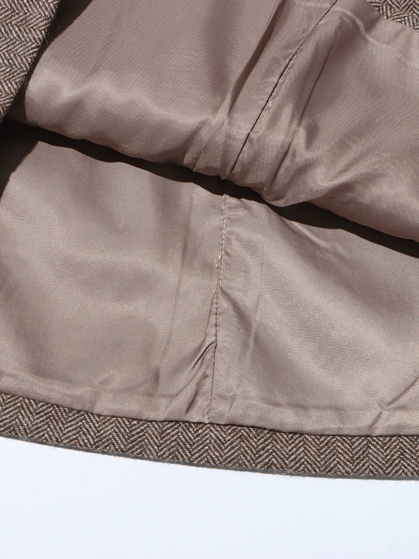 Coffee Blazer with Oversized Floral Shoulder Detail - SISPELL