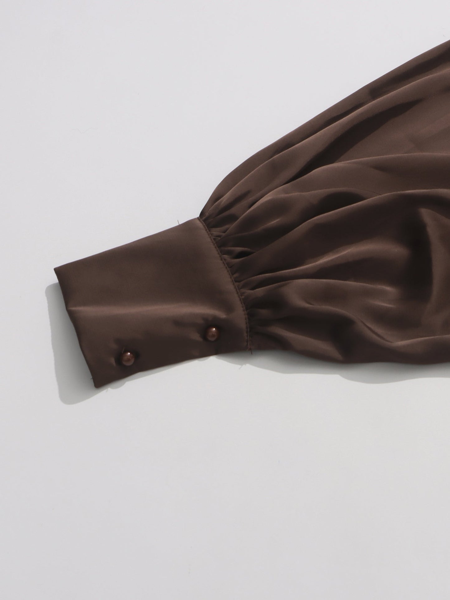 Coffee Blouse with Rhinestone Floral & Batwing Sleeve Detail - SISPELL