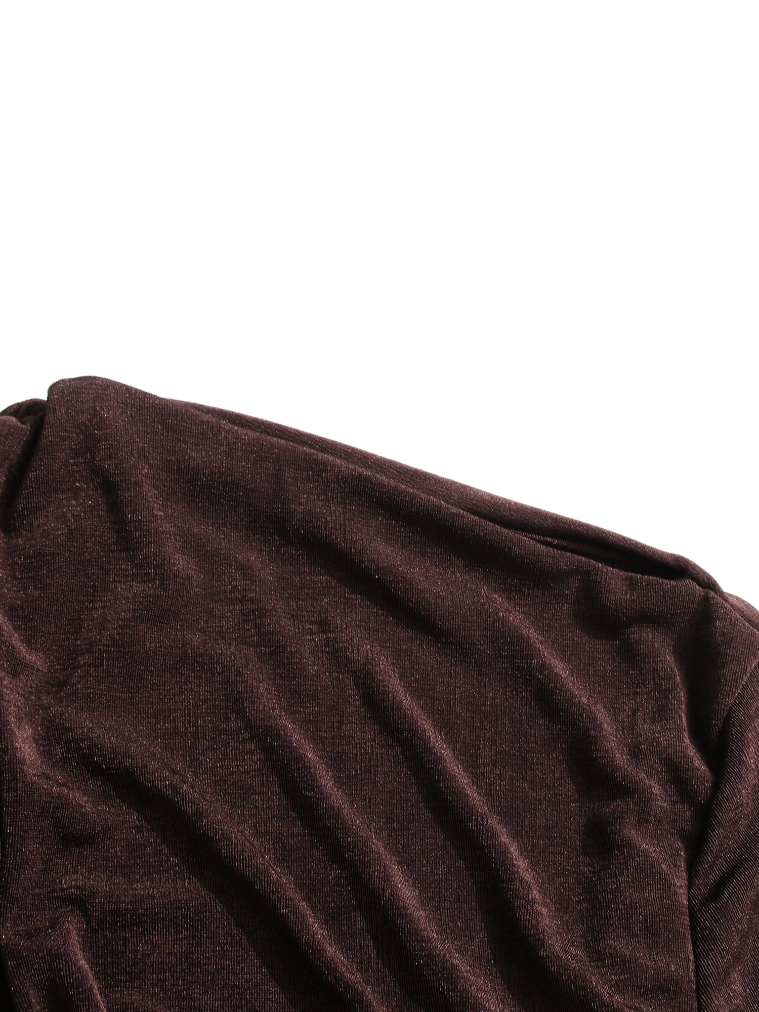 Coffee Ruched Long Sleeve Maxi Dress - SISPELL