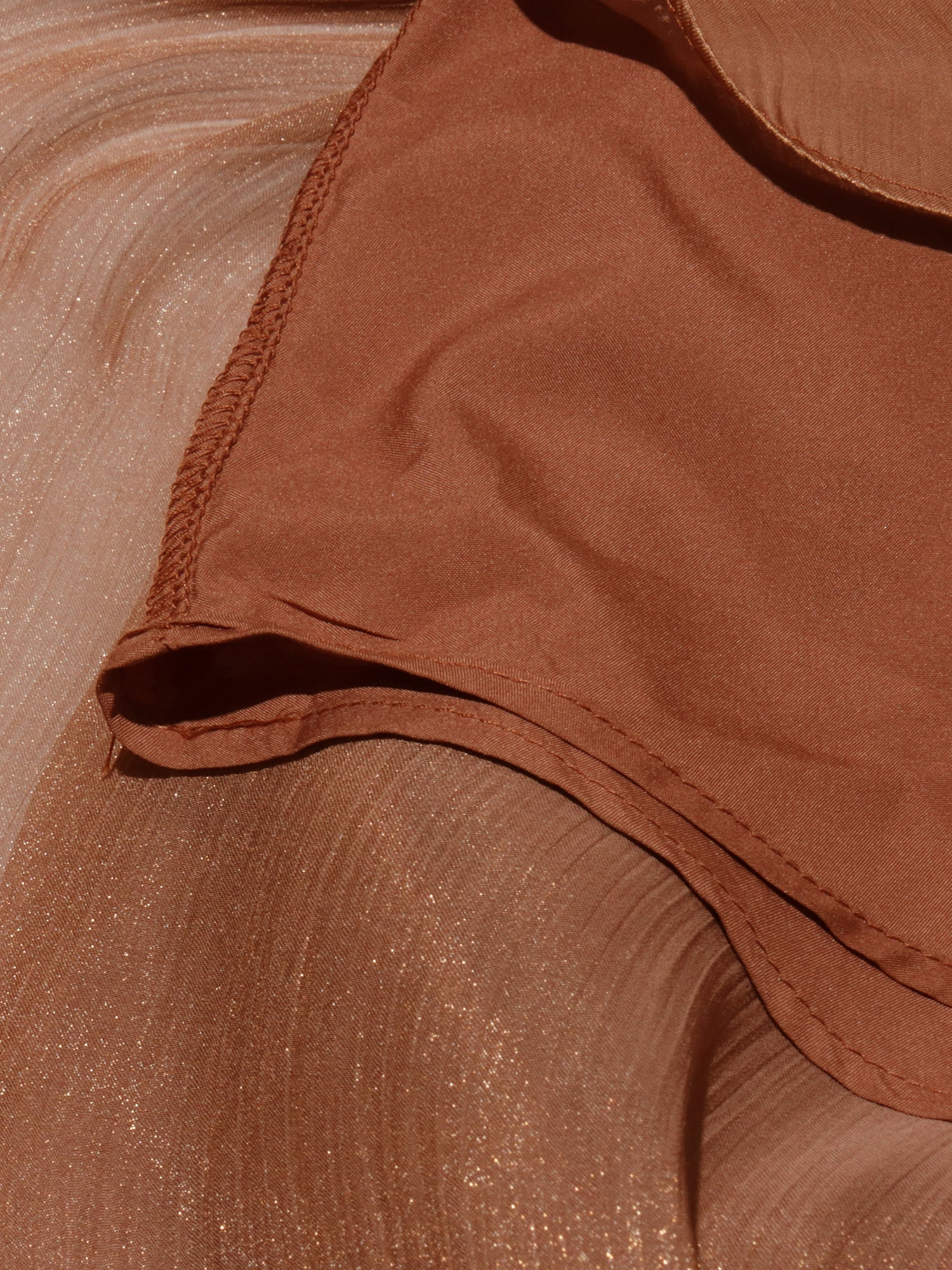 Coffee Tie Neck Puff Sleeve Maxi Dress - SISPELL