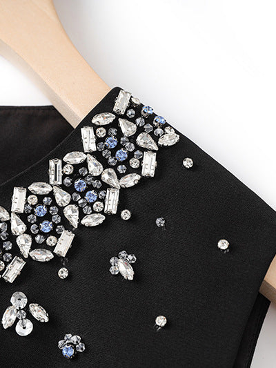 Patchwork Diamonds Sleeveless Short Dress