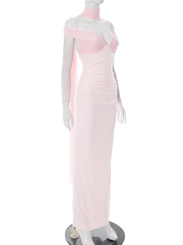 Sexy Mesh Off Shoulder Long Dress