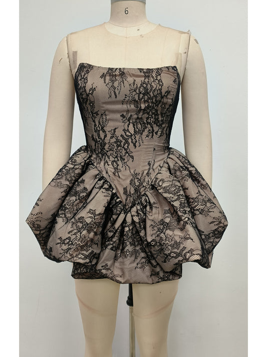 Off Shoulder Lace Short Dress