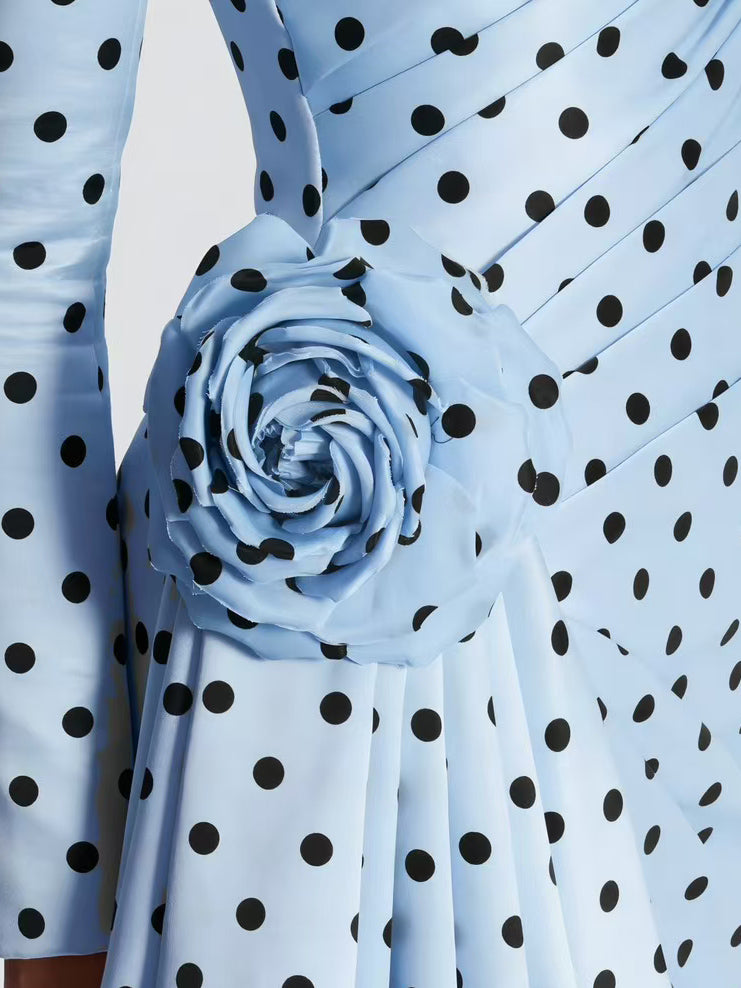 Patchwork Flower V-neck Short Dress