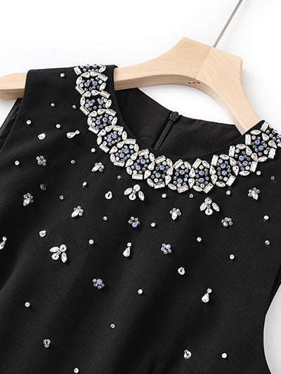Patchwork Diamonds Sleeveless Short Dress