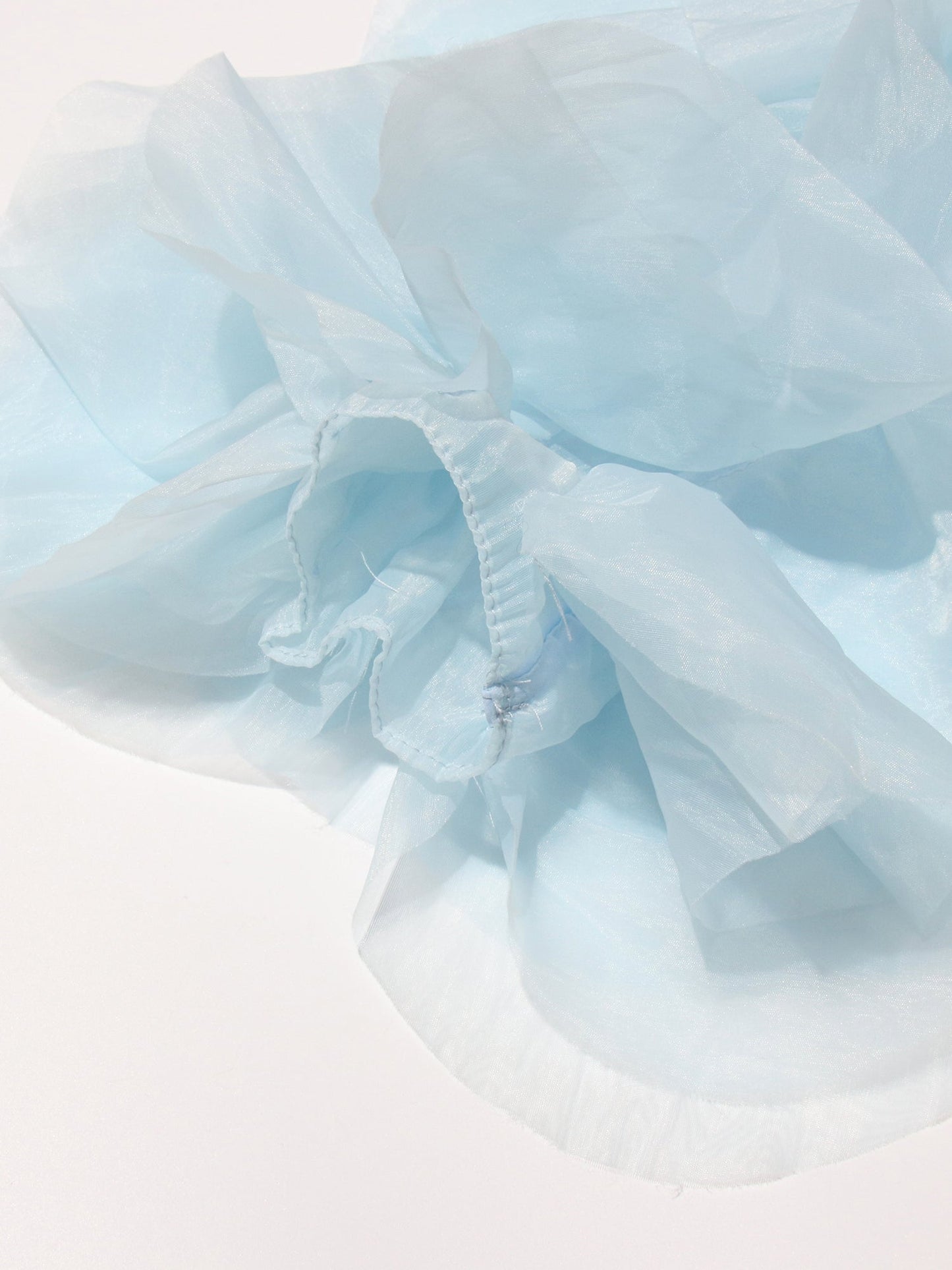 Dreamy Blue Ruffled Organza Crop Top - SISPELL