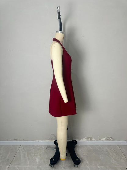 Off Shoulder V-neck Short Dress