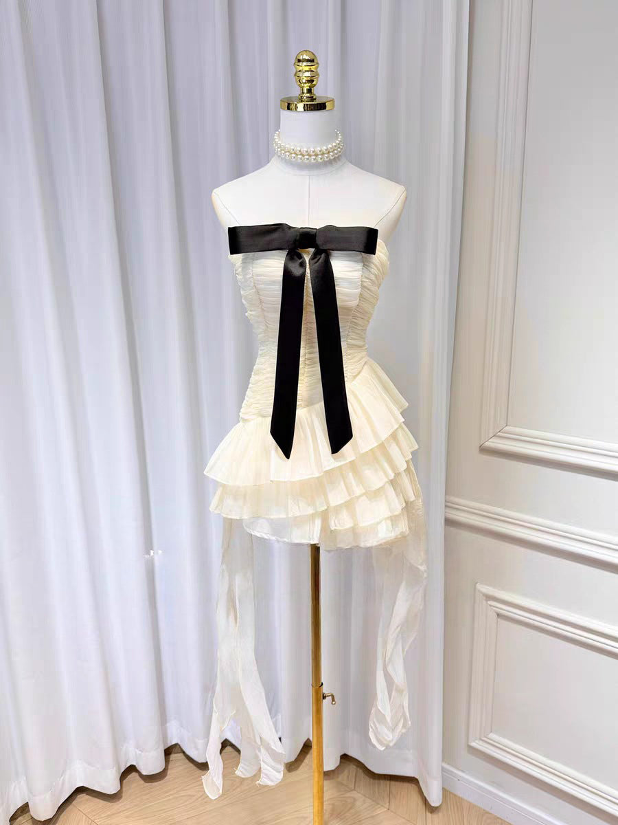 Hit Color One Line Short Dress