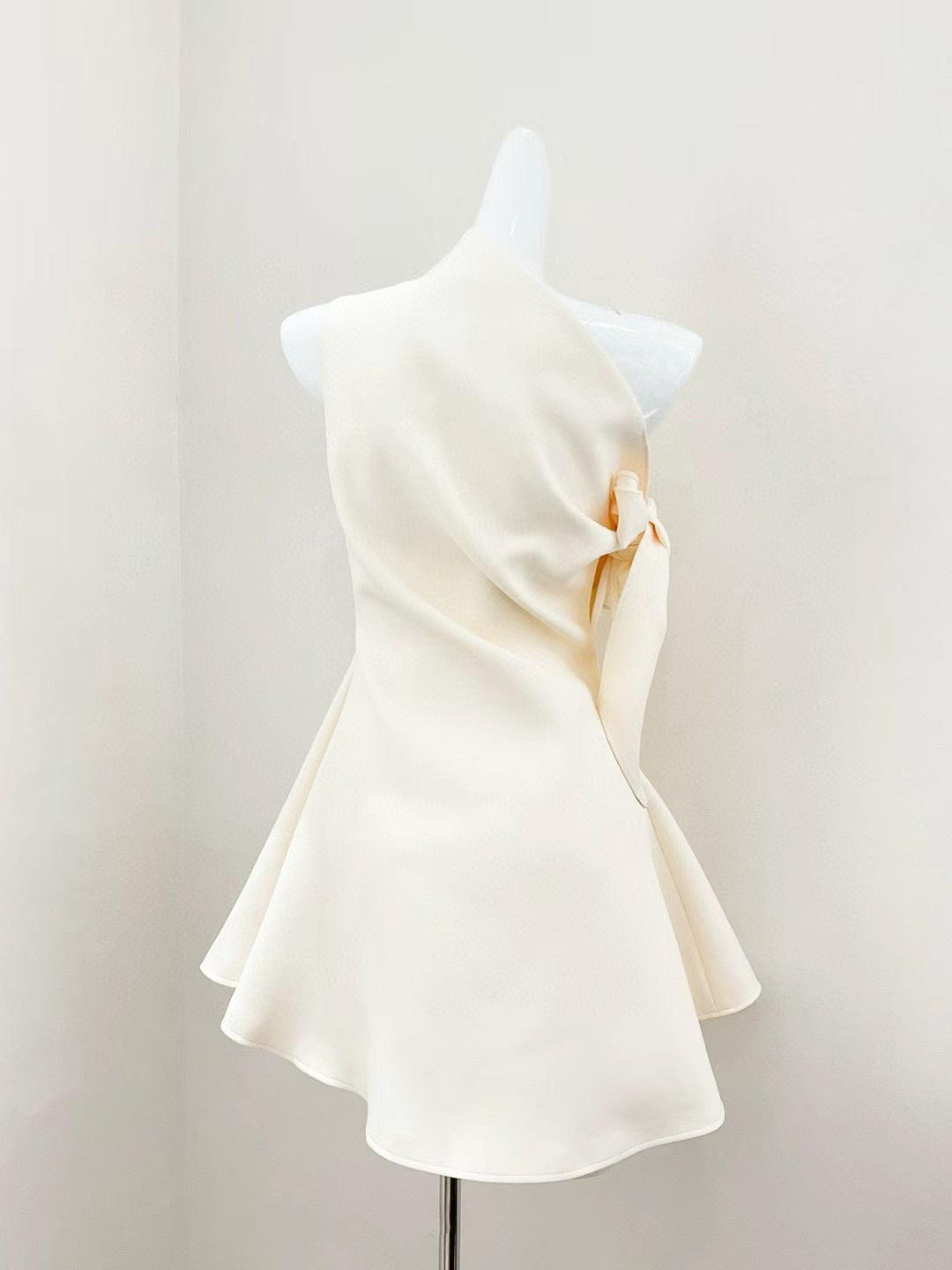 Off Shoulder Solid Short Dress