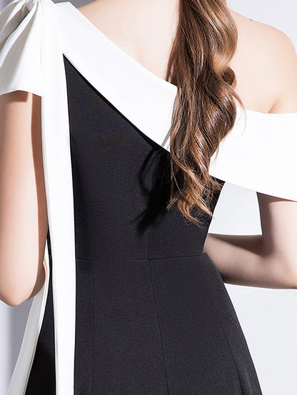 Hit Color Off Shoulder Long Dress