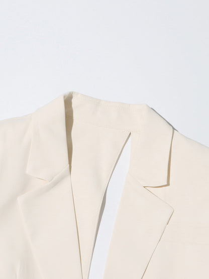 Edgy Apricot Cutout Asymmetric Blazer with Belt Detail - SISPELL