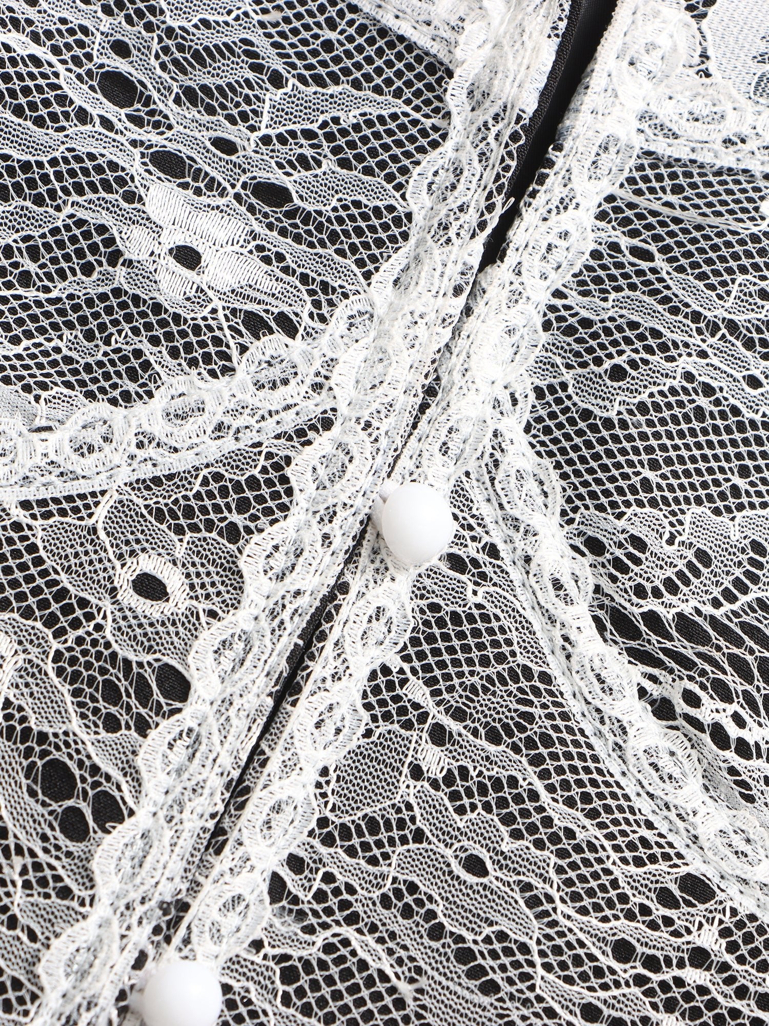 Edgy Black Blazer with White Lace Corset Detail - SISPELL