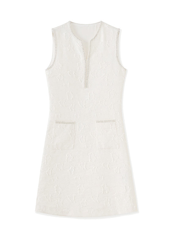 Solid Elegant Patchwork Short Dress