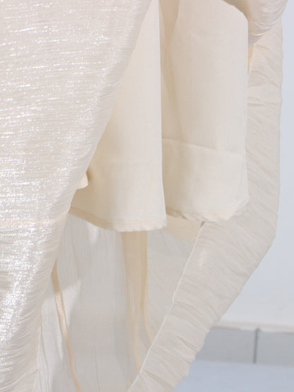 Elegant Apricot Strapless Maxi Dress with Ruffled Detail - SISPELL