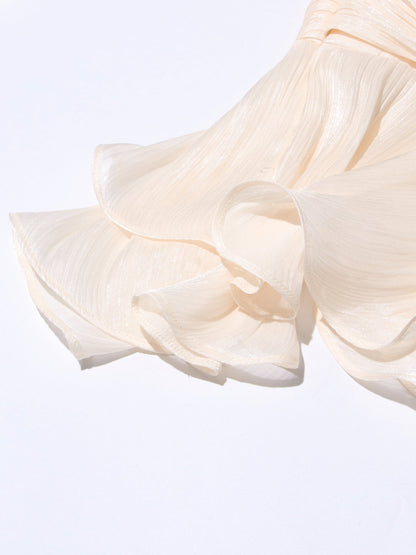 Elegant Apricot Tie - Neck Wrap Mini Dress - SISPELL