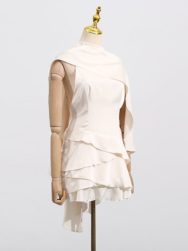 Elegant Chic Solid Short Dress - SISPELL