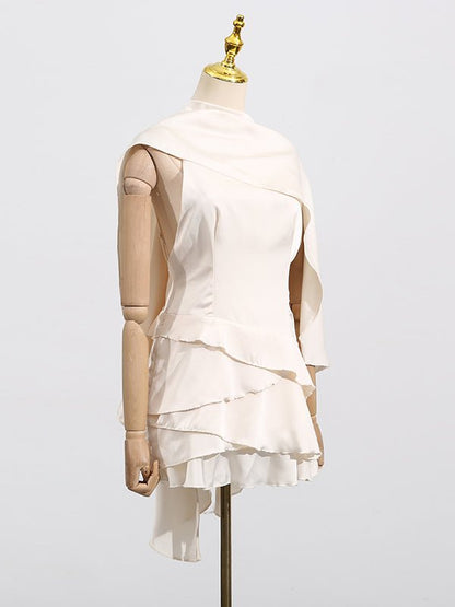 Elegant Chic Solid Short Dress - SISPELL