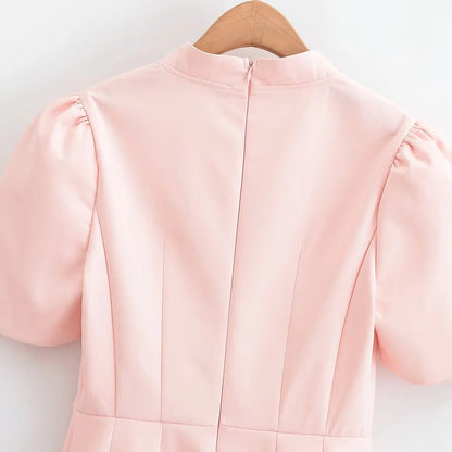 Elegant Chic Solid Short Dress - SISPELL