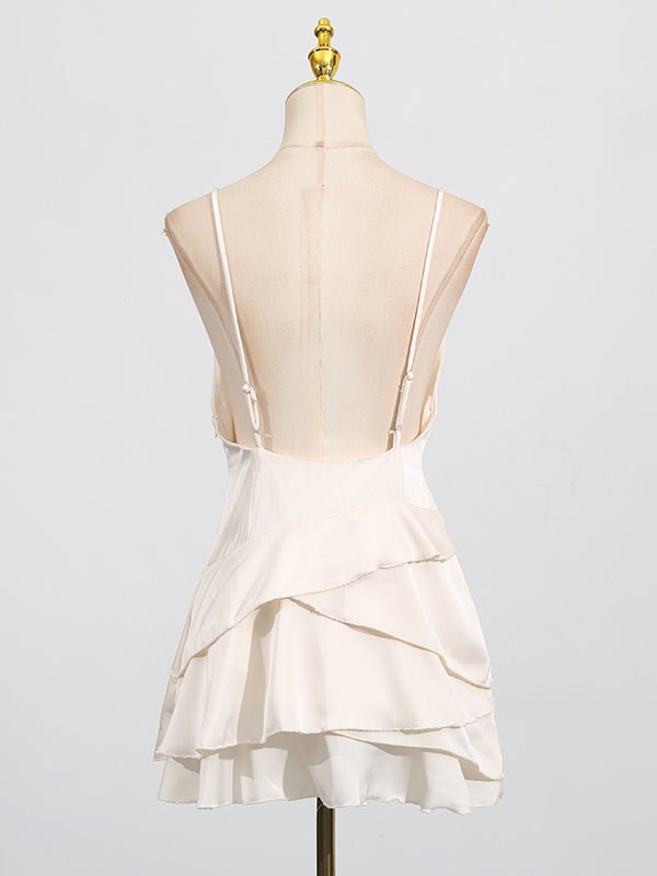 Elegant Chic Solid Short Dress - SISPELL