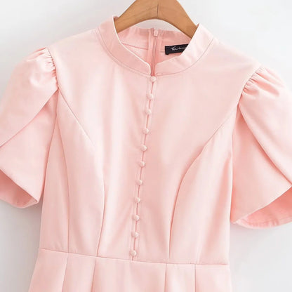 Elegant Chic Solid Short Dress - SISPELL