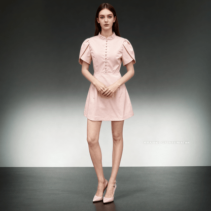 Elegant Chic Solid Short Dress - SISPELL