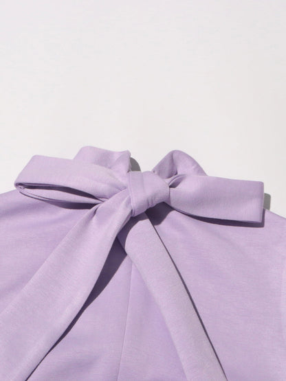 Elegant Lavender Maxi Dress with 3D Floral Appliqués - SISPELL