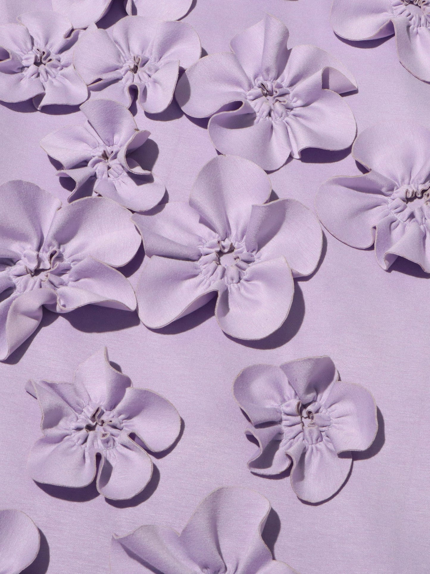 Elegant Lavender Maxi Dress with 3D Floral Appliqués - SISPELL