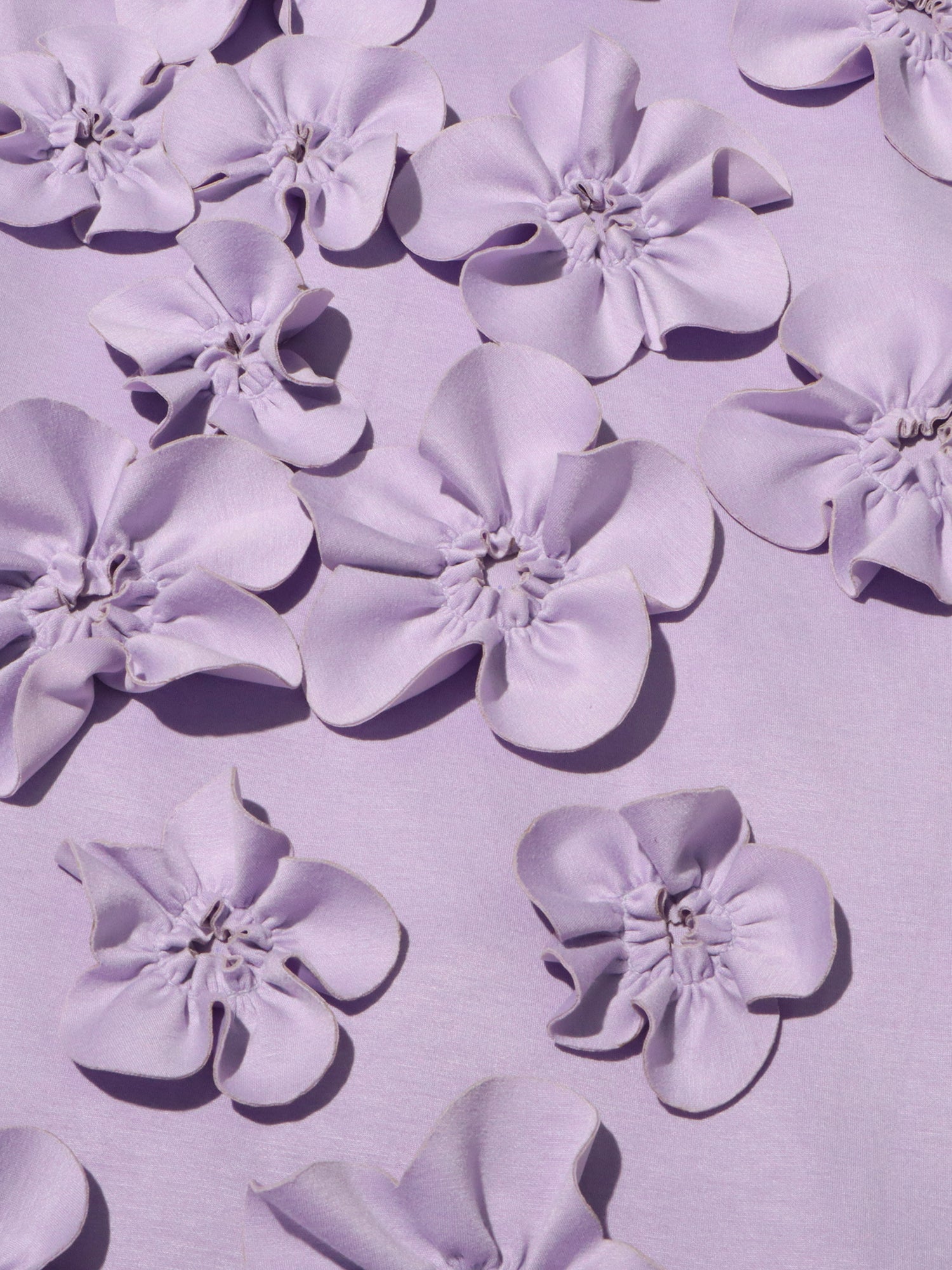 Elegant Lavender Maxi Dress with 3D Floral Appliqués - SISPELL