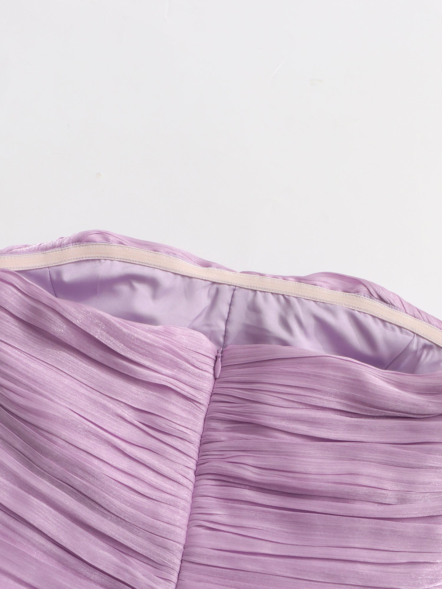 Elegant Lavender Strapless Maxi Dress with Ruffled Detail - SISPELL