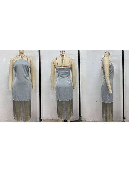 Elegant Solid Backless Long Dress - SISPELL