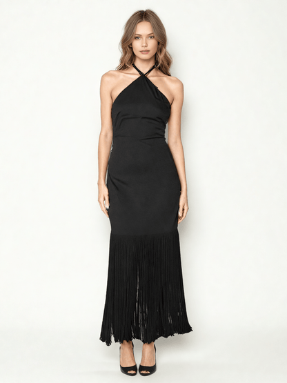 Elegant Solid Backless Long Dress - SISPELL