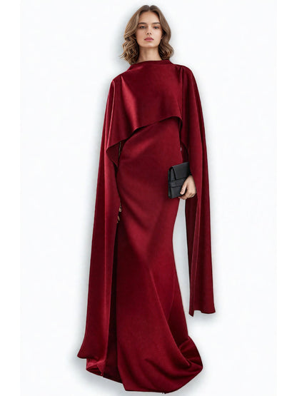 Elegant Solid Irregular Long Dress - SISPELL