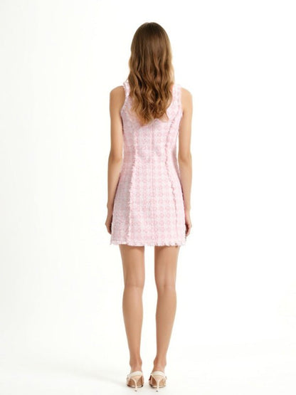 Elegant Solid Patchwork Short Dress - SISPELL