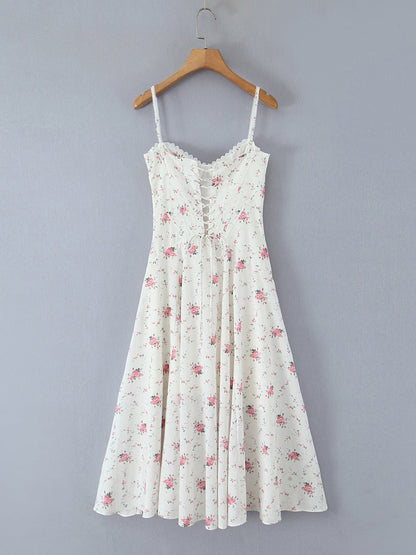 Elegant Strap Pleated Midi Dress - SISPELL