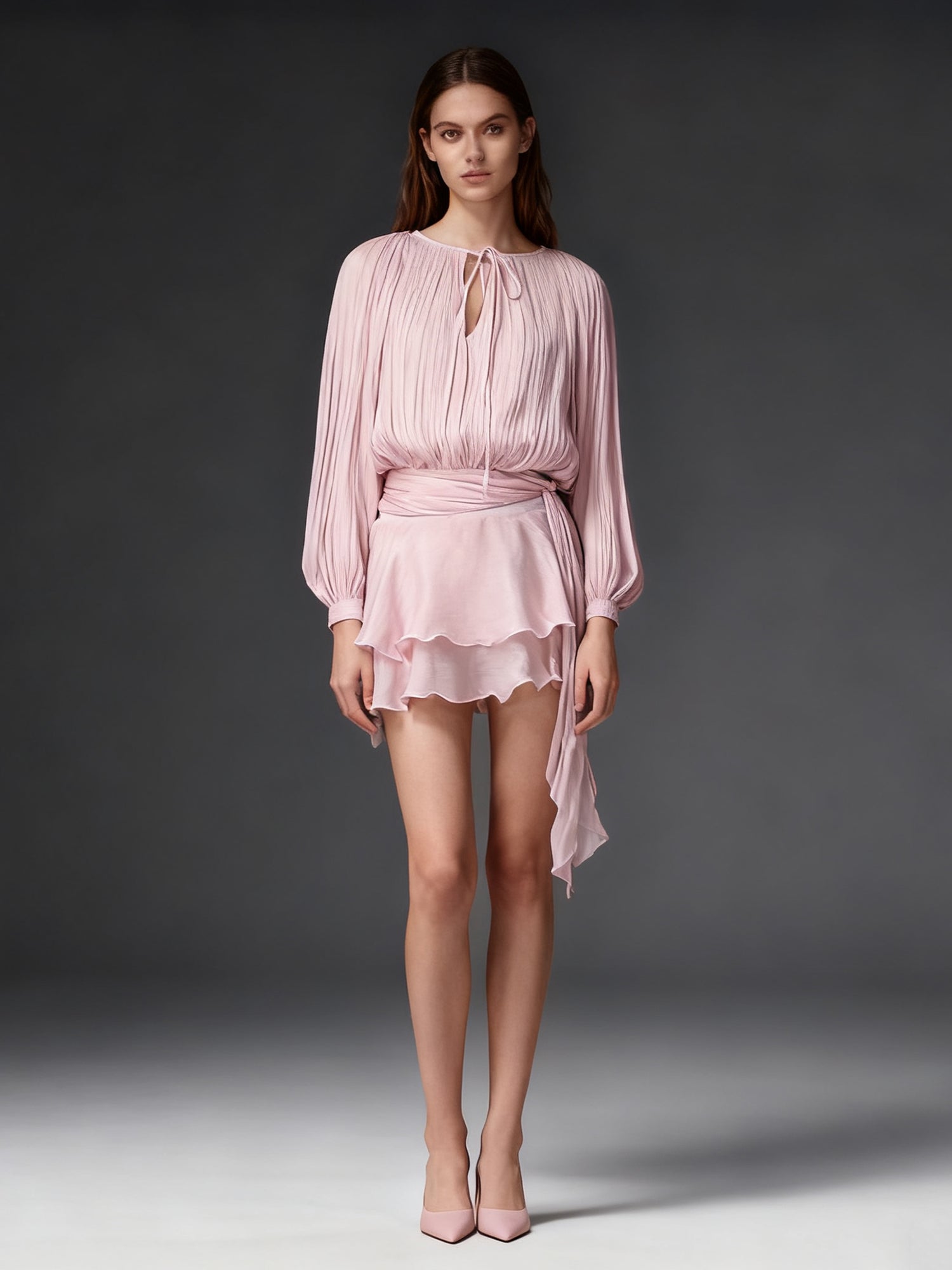 Elegant Tie - Neck Wrap Mini Dress Collection - SISPELL