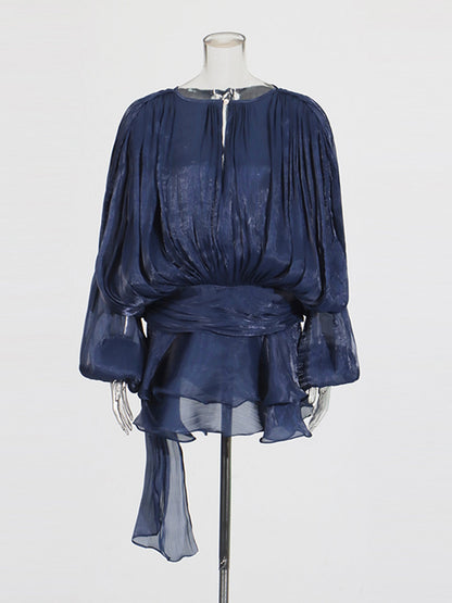 Elegant Tie - Neck Wrap Mini Dress Collection - SISPELL