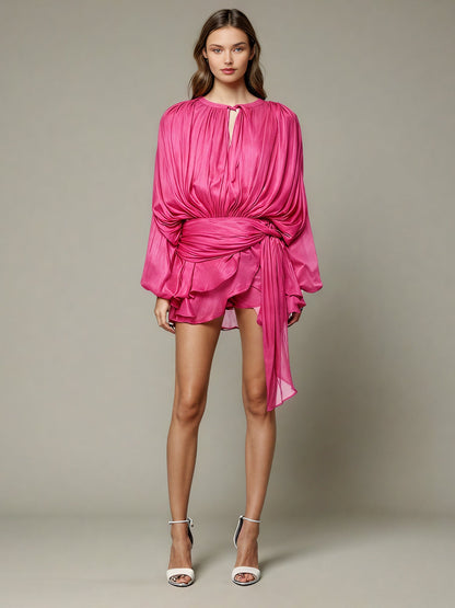 Elegant Tie - Neck Wrap Mini Dress Collection - SISPELL