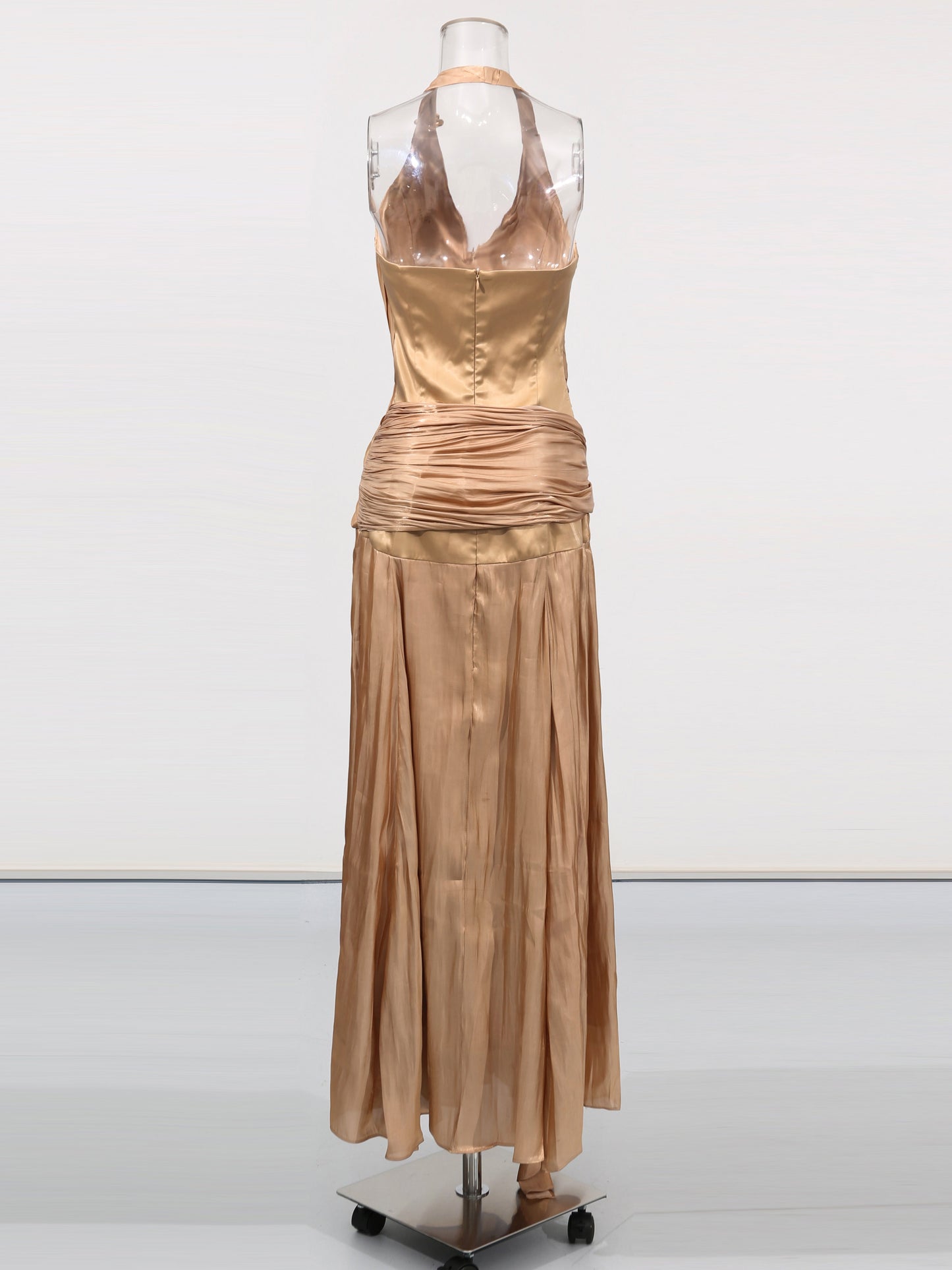 Elegant V - neck Sleeveless Long Dress - SISPELL