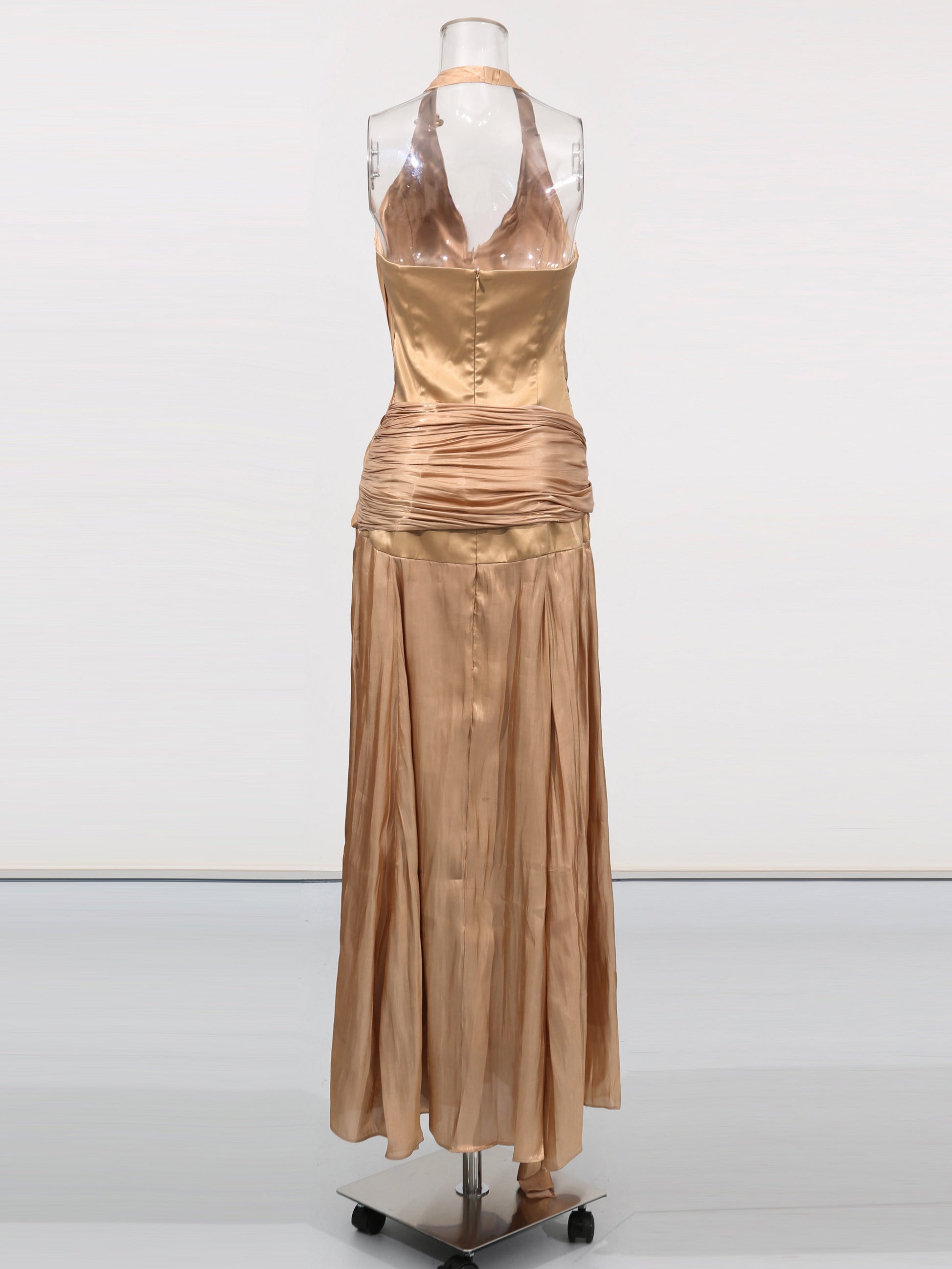 Elegant V - neck Sleeveless Long Dress - SISPELL