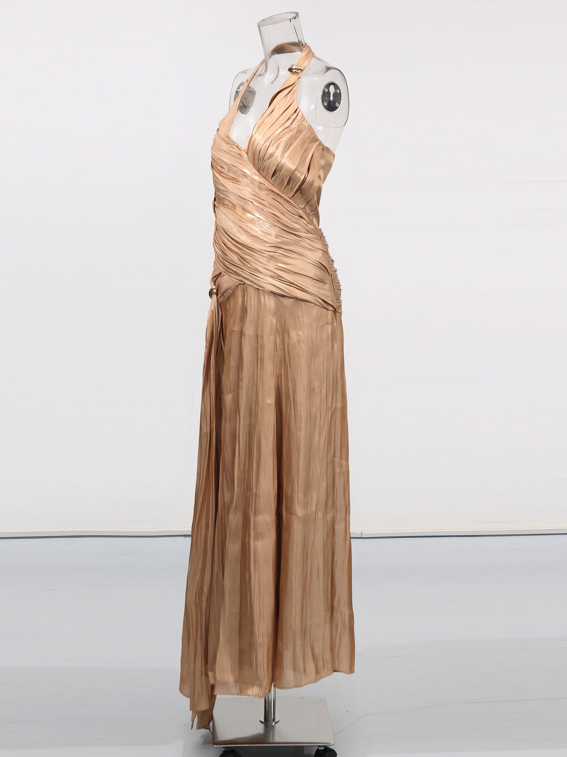 Elegant V - neck Sleeveless Long Dress - SISPELL