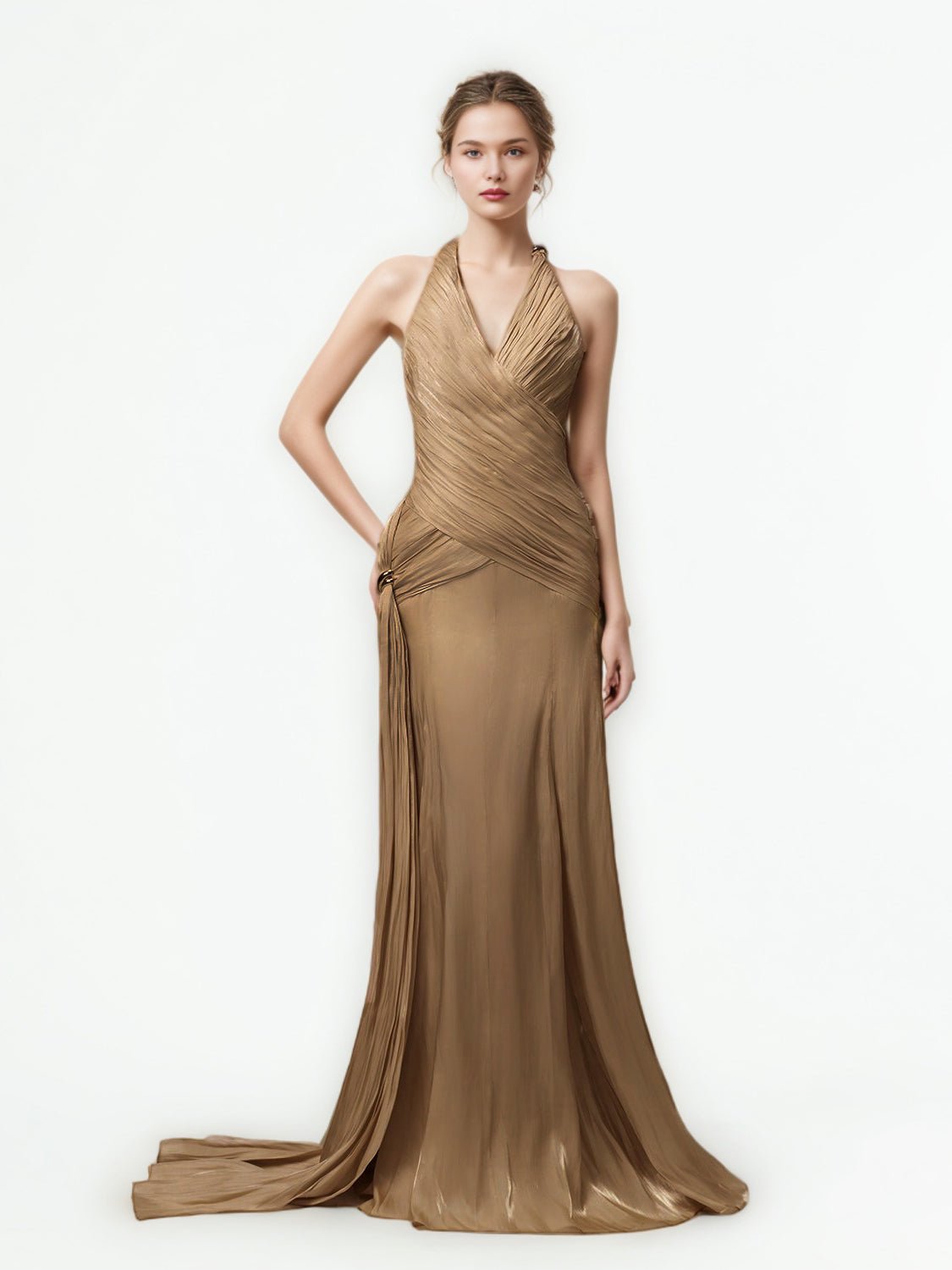 Elegant V - neck Sleeveless Long Dress - SISPELL