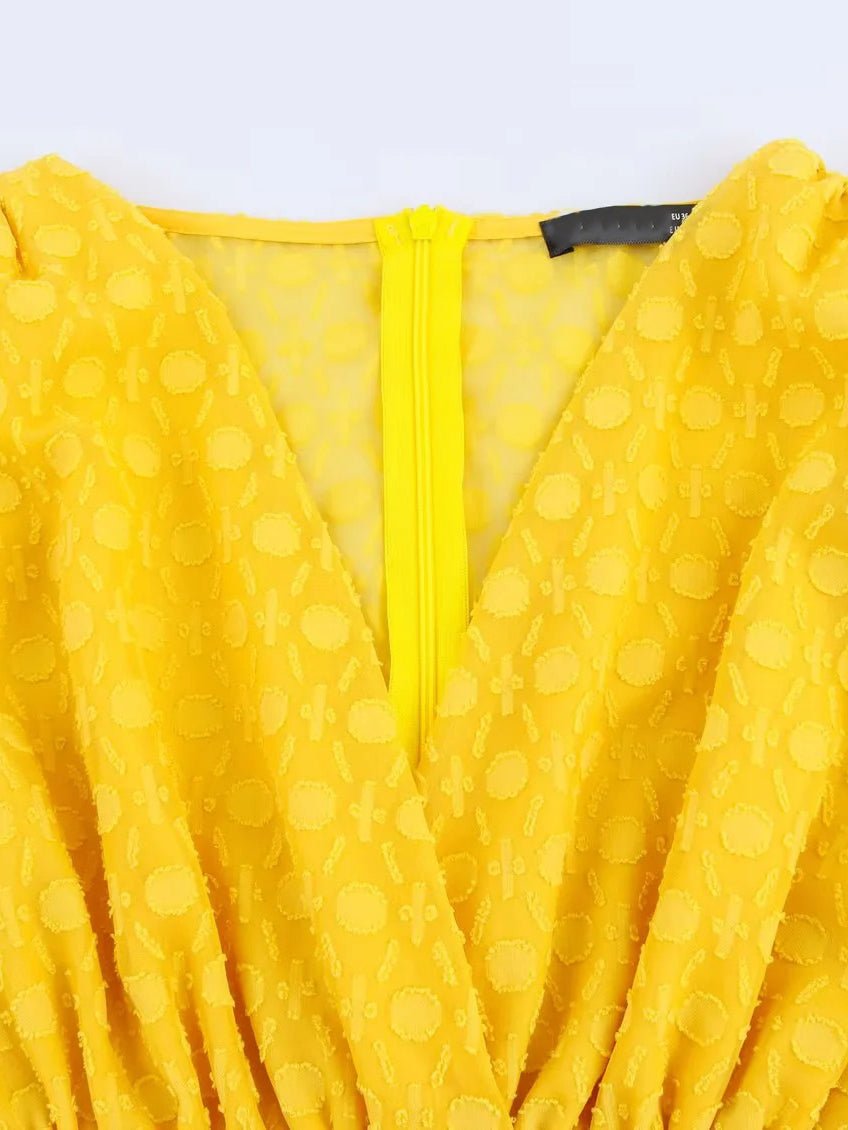 Elegant V - neck Solid Long Dress - SISPELL