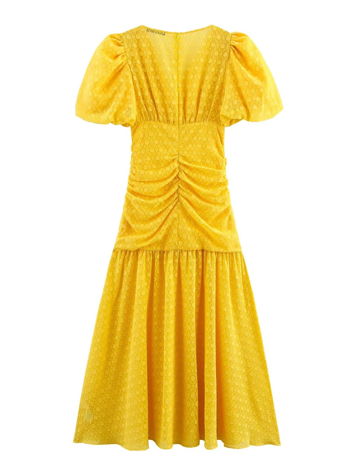 Elegant V - neck Solid Long Dress - SISPELL