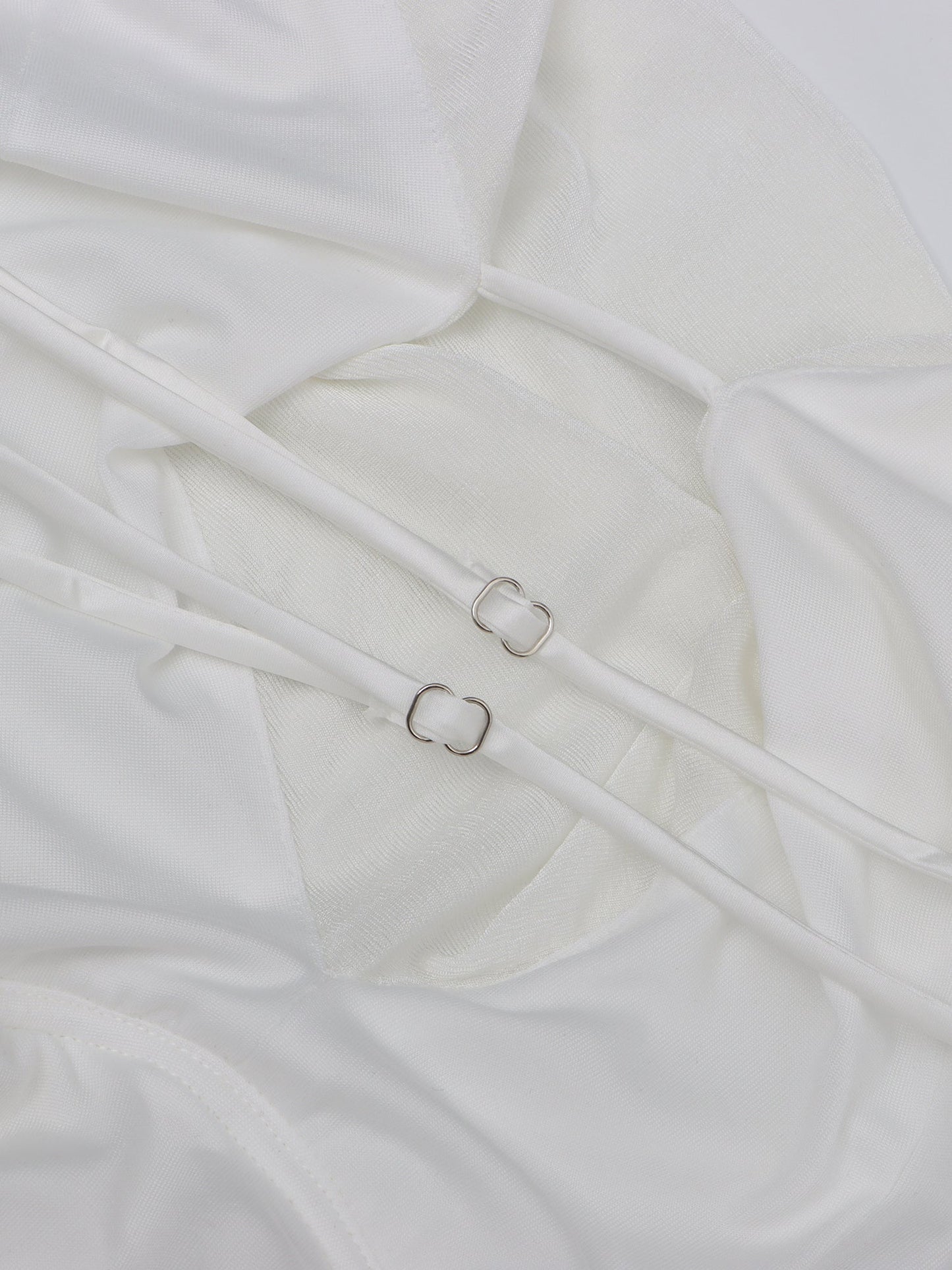 Elegant White Halter Neck Draped Maxi Dress - SISPELL