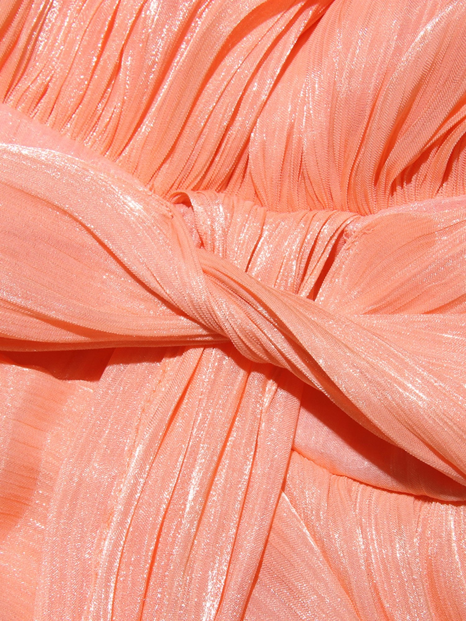 Enchanting Light Orange Tie - Neck Wrap Mini Dress - SISPELL