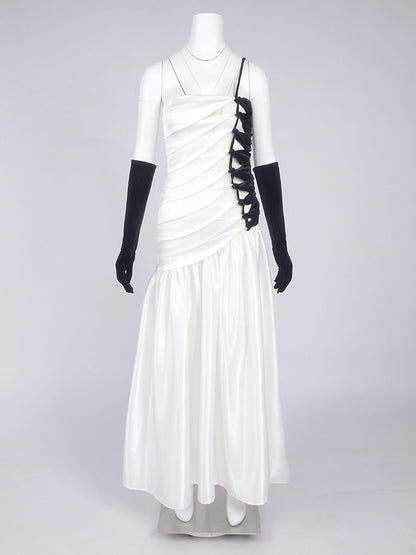 Off Shoulder Hit Color Long Dress