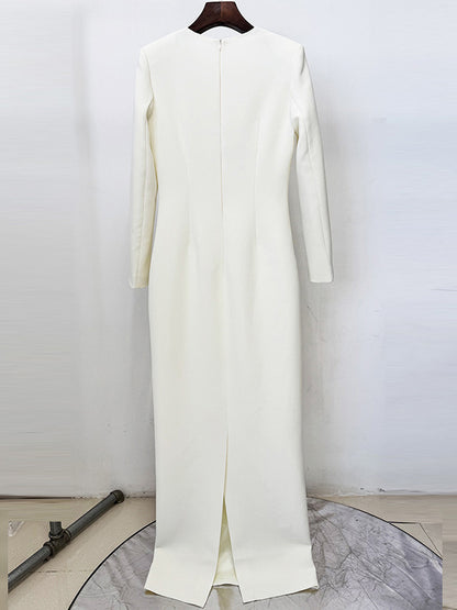 Patchwork Embroidered Flares Long Dress