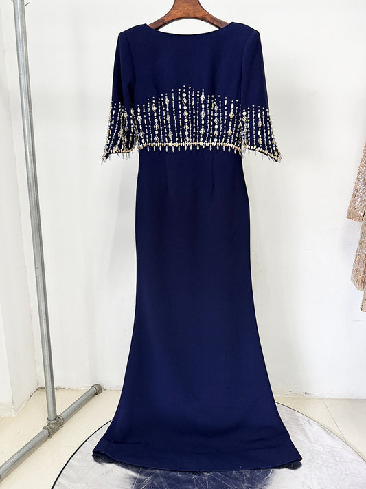 Elegant Patchwork Diamonds Long Dress